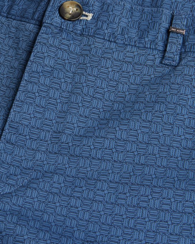 roupas Ted Baker gomer shorts geométrico regular fit marinha homens 8X6HDF1442