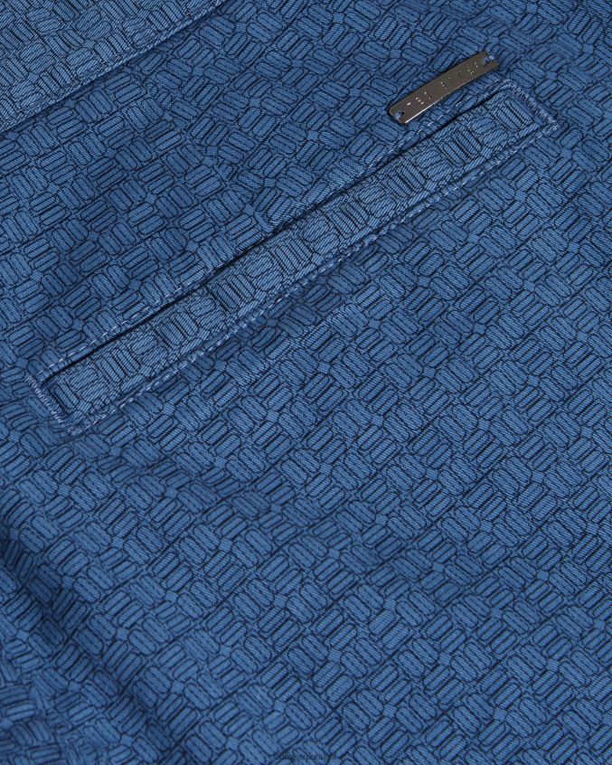 roupas Ted Baker gomer shorts geométrico regular fit marinha homens 8X6HDF1442