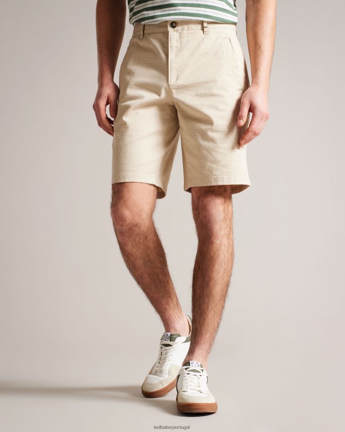roupas Ted Baker gomer shorts geométrico regular fit natural homens 8X6HDF1452