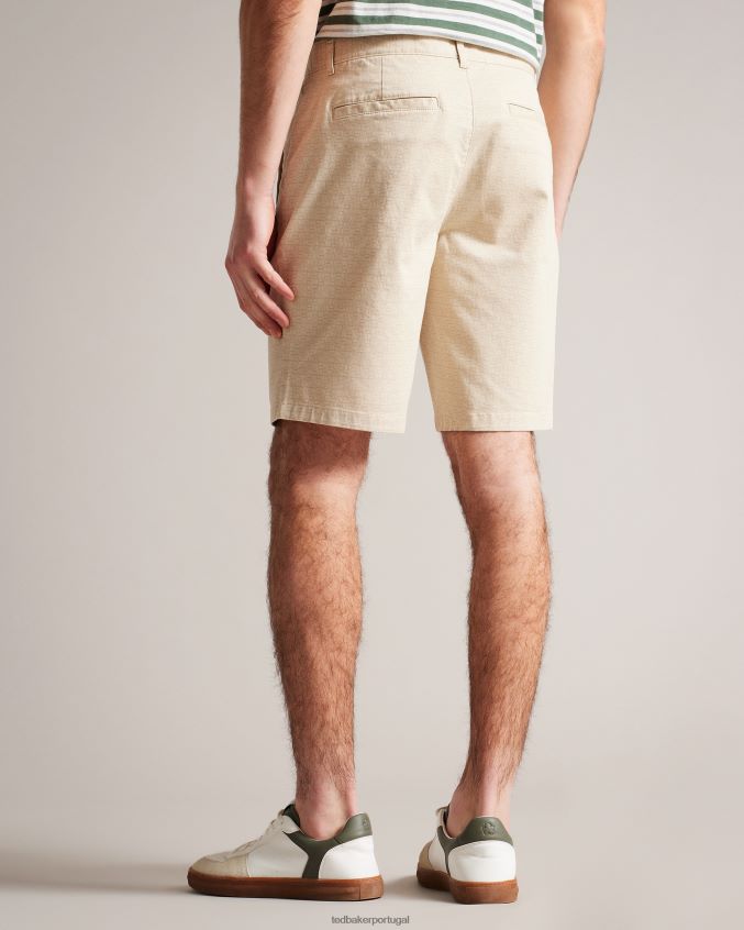 roupas Ted Baker gomer shorts geométrico regular fit natural homens 8X6HDF1452