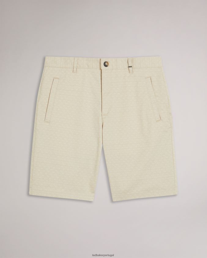 roupas Ted Baker gomer shorts geométrico regular fit natural homens 8X6HDF1452