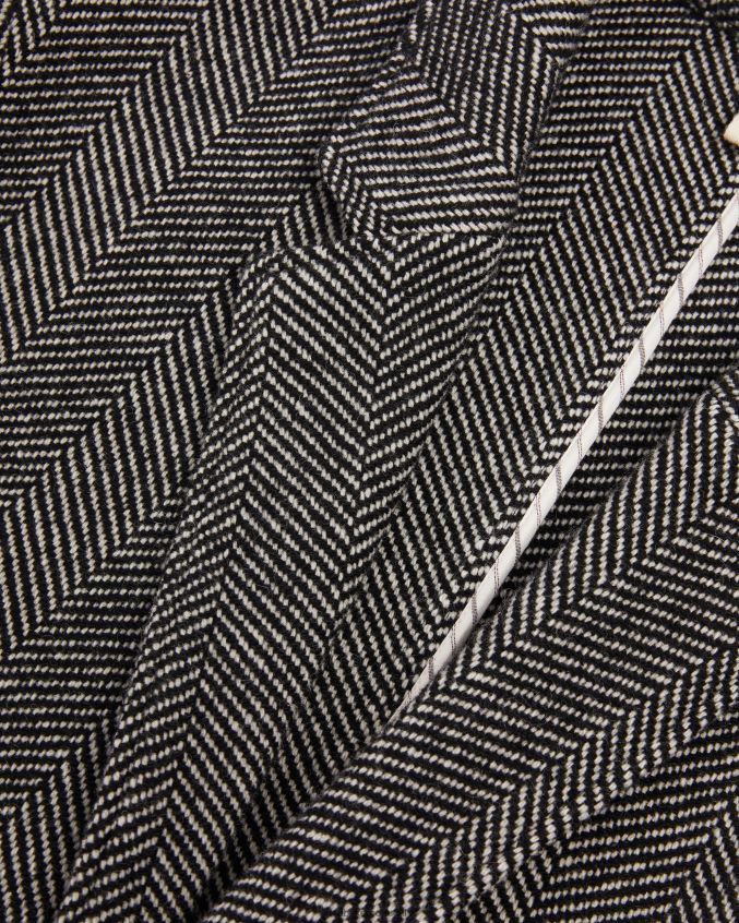 roupas Ted Baker sobretudo travers em tecido espinha de peixe preto homens 8X6HDF1674