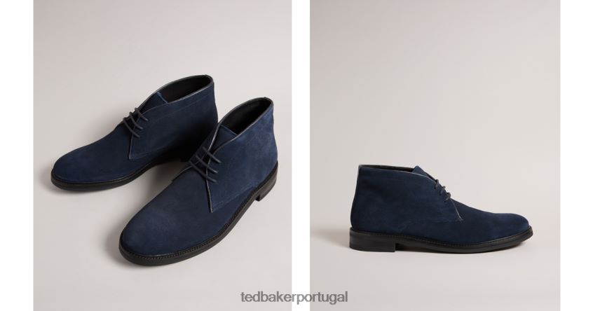 sapato Ted Baker andrews camurça chukka botas com sola de botão marinha homens 8X6HDF1803