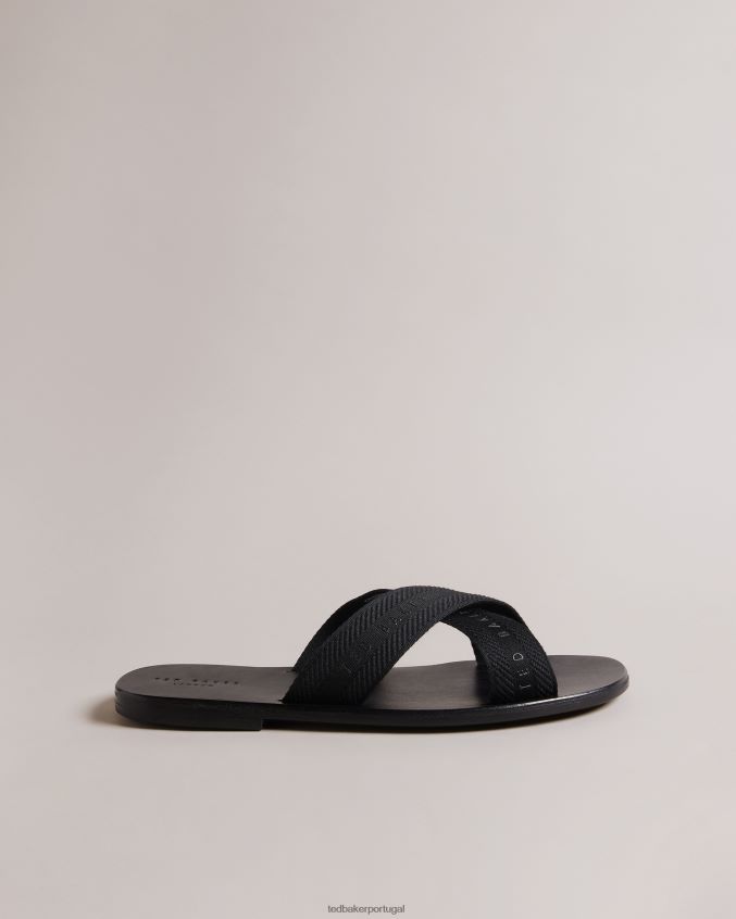 sapato Ted Baker Controles deslizantes de cinta cruzada Kaidenn preto homens 8X6HDF1872