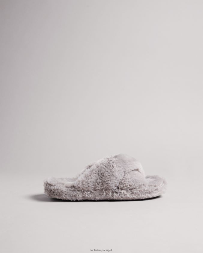 sapato Ted Baker chinelos de pele sintética lopply cinza claro homens 8X6HDF921