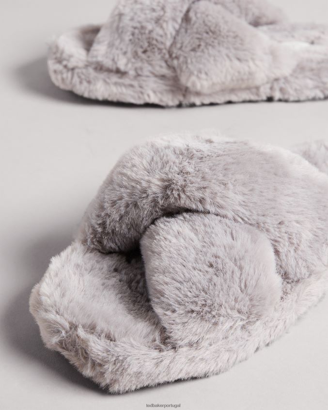 sapato Ted Baker chinelos de pele sintética lopply cinza claro homens 8X6HDF921