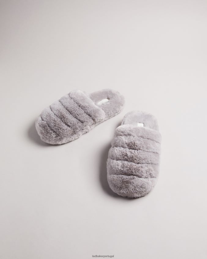 sapato Ted Baker chinelos de pele sintética lopsey cinza claro homens 8X6HDF927