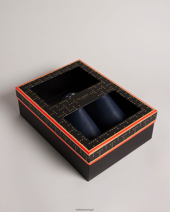 sapato Ted Baker chinelos mule de couro ardin marinha homens 8X6HDF1967