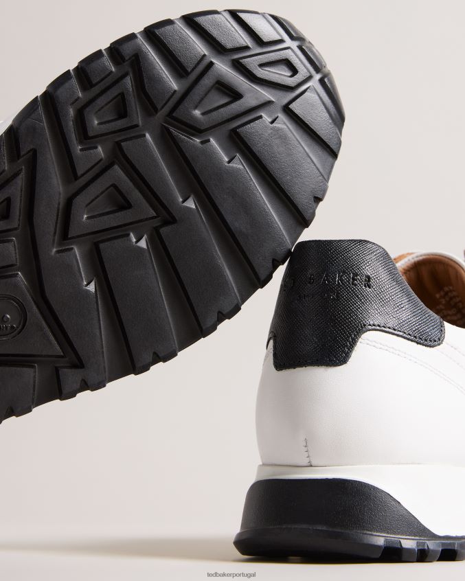 sapato Ted Baker tênis frayne saffiano couro branco homens 8X6HDF1866