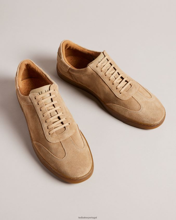 sapato Ted Baker evrens tênis cano baixo em camurça marrom claro homens 8X6HDF1817