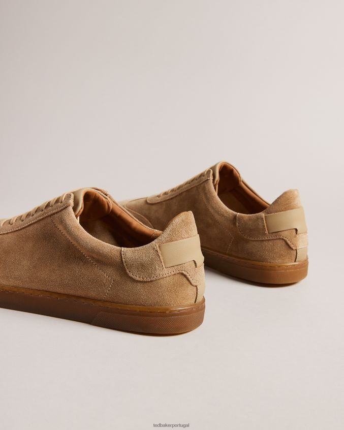 sapato Ted Baker evrens tênis cano baixo em camurça marrom claro homens 8X6HDF1817