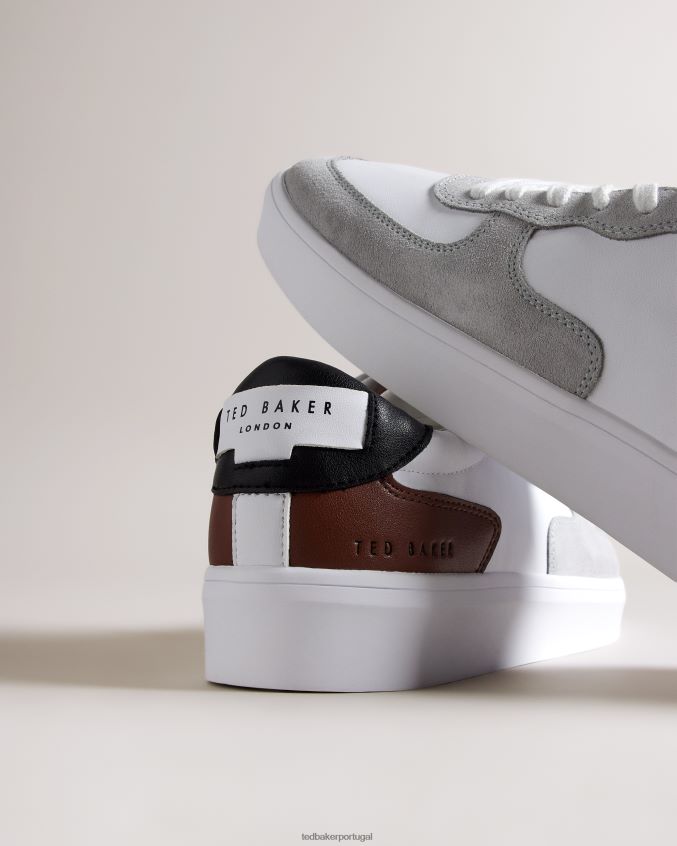sapato Ted Baker tênis de couro color block gawyn marrom homens 8X6HDF1888
