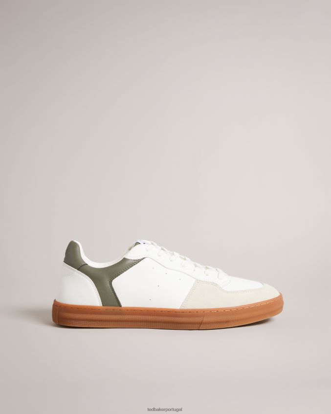 sapato Ted Baker tênis de couro e camurça Barkerl verde escuro homens 8X6HDF1818