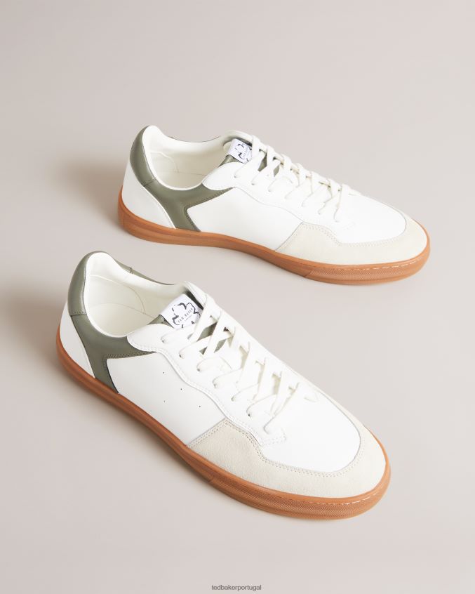 sapato Ted Baker tênis de couro e camurça Barkerl verde escuro homens 8X6HDF1818