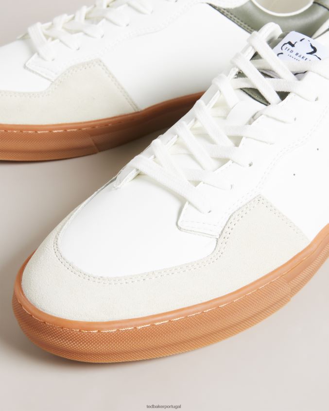 sapato Ted Baker tênis de couro e camurça Barkerl verde escuro homens 8X6HDF1818