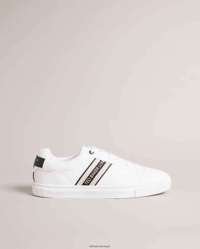 sapato Ted Baker tênis trilobw de couro com detalhes em tiras branco homens 8X6HDF1858