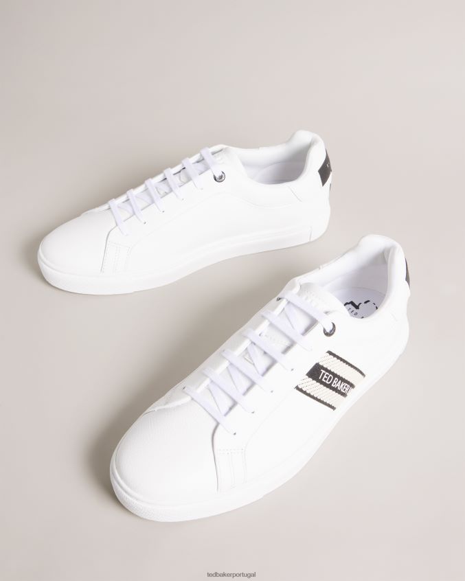 sapato Ted Baker tênis trilobw de couro com detalhes em tiras branco homens 8X6HDF1858