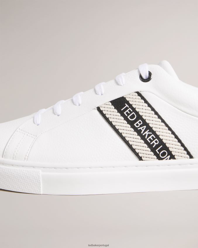 sapato Ted Baker tênis trilobw de couro com detalhes em tiras branco homens 8X6HDF1858
