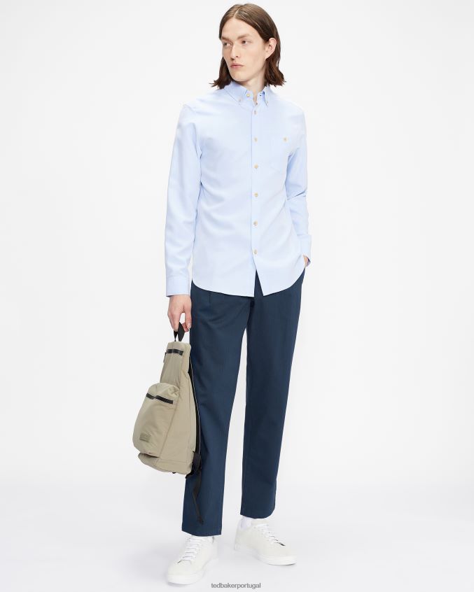 roupas Ted Baker calça espinha de peixe plissada talkin marinha homens 8X6HDF1684