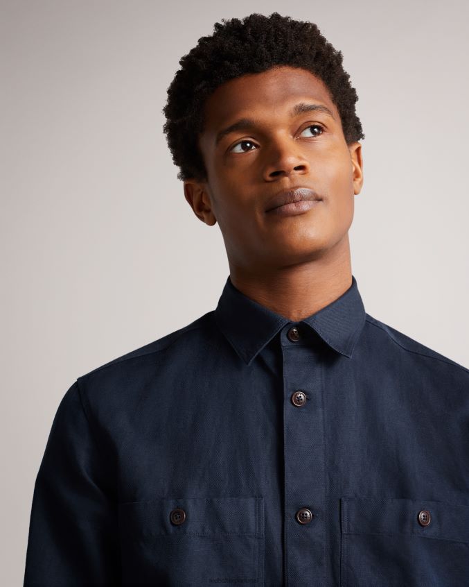 roupas Ted Baker amoret casaco harrington manga longa marinha homens 8X6HDF1638