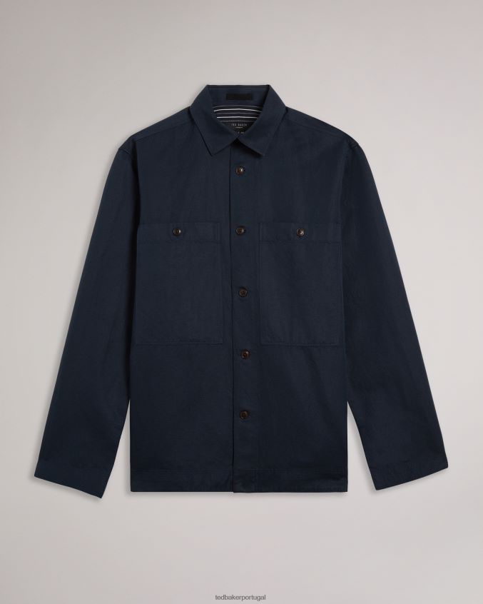 roupas Ted Baker amoret casaco harrington manga longa marinha homens 8X6HDF1638