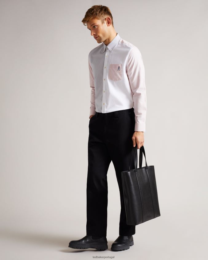 roupas Ted Baker camisa oxford color block fosfat ls multicolorido homens 8X6HDF1685