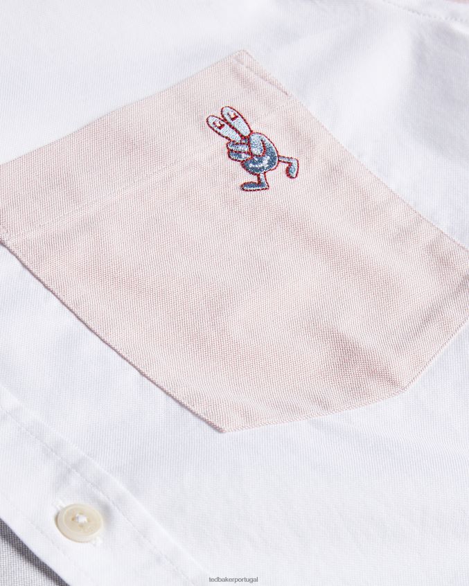 roupas Ted Baker camisa oxford color block fosfat ls multicolorido homens 8X6HDF1685