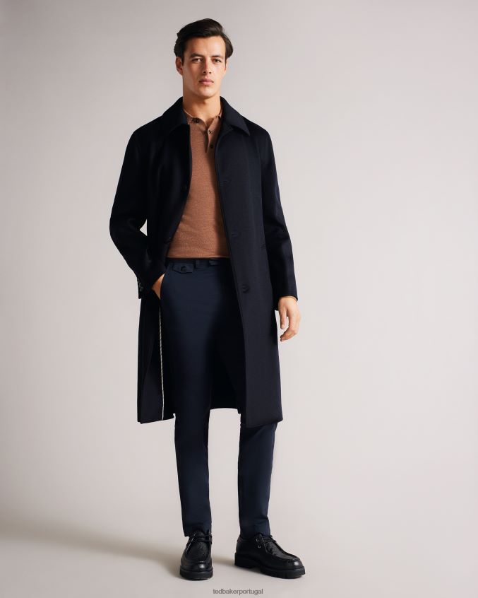 roupas Ted Baker casaco de lã powpow marinha homens 8X6HDF1635