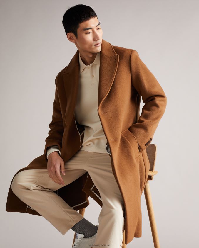 roupas Ted Baker casaco de lapela blubird marrom claro homens 8X6HDF1672