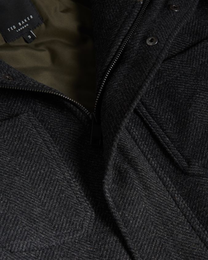 roupas Ted Baker casaco traks com gola funil e bolsos cinza homens 8X6HDF1662