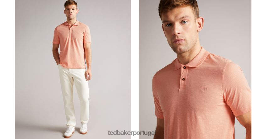 roupas Ted Baker camisa pólo manga curta delvin luz rosa homens 8X6HDF1696