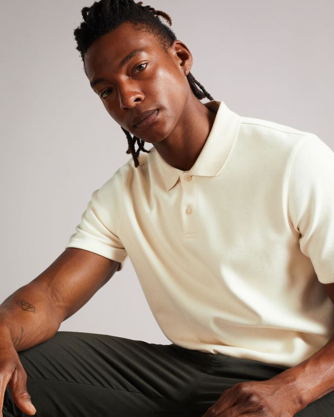 roupas Ted Baker camisa polo kelty ss sarja pesada natural homens 8X6HDF1706