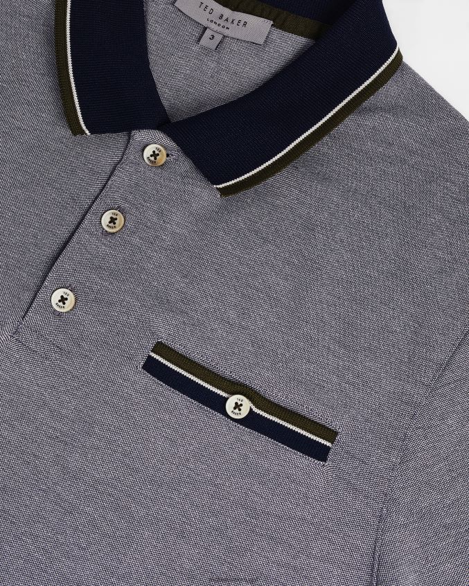 roupas Ted Baker polo chipa ss azul marinho homens 8X6HDF1632