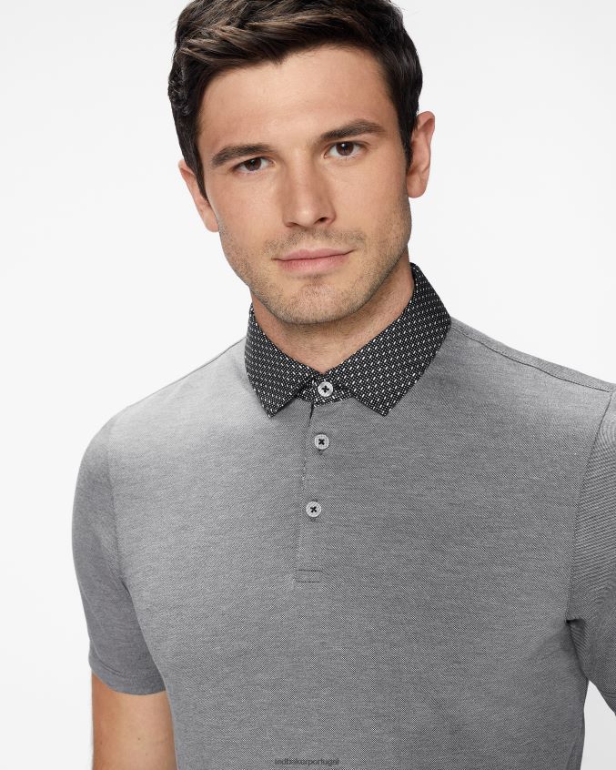 roupas Ted Baker polo frend ss com gola tecida preto homens 8X6HDF1628