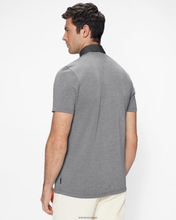 roupas Ted Baker polo frend ss com gola tecida preto homens 8X6HDF1628