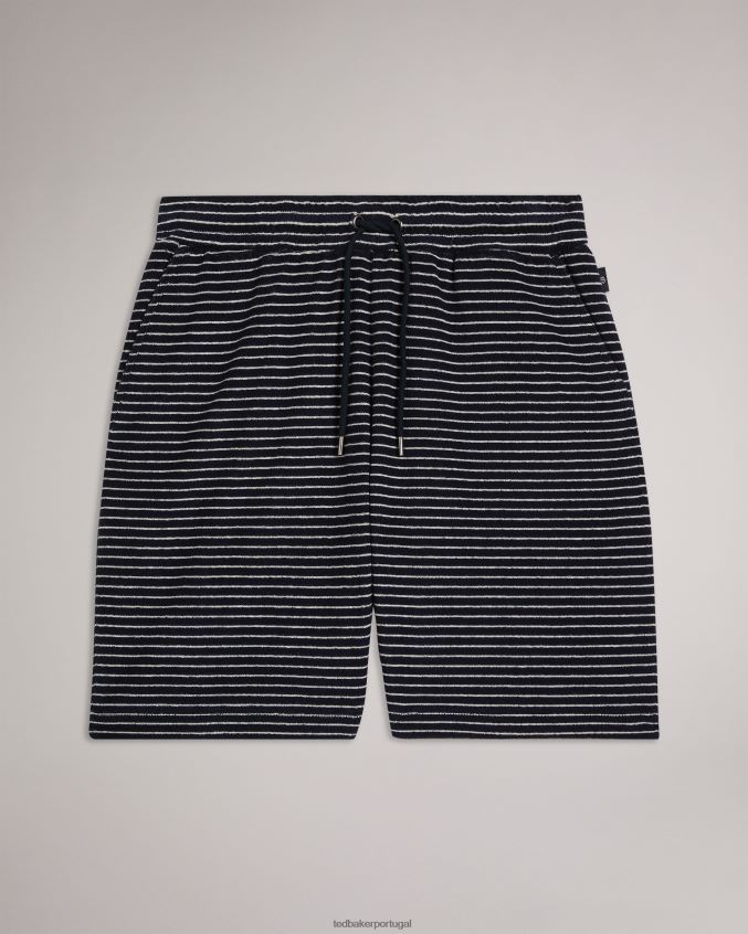 roupas Ted Baker shorts atoalhados com cordão Sydner marinha homens 8X6HDF1728