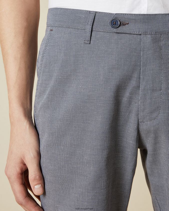 roupas Ted Baker shorts de algodão semi liso corto azul homens 8X6HDF1724