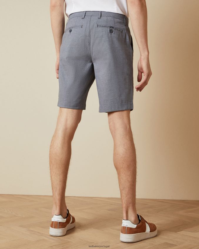 roupas Ted Baker shorts de algodão semi liso corto azul homens 8X6HDF1724