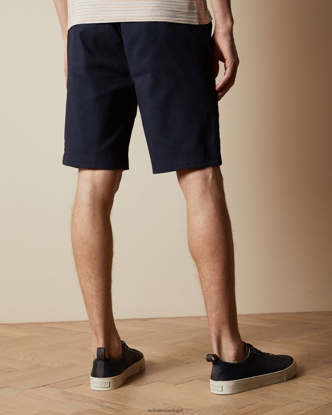 roupas Ted Baker shorts de algodão semi liso corto marinha homens 8X6HDF1692