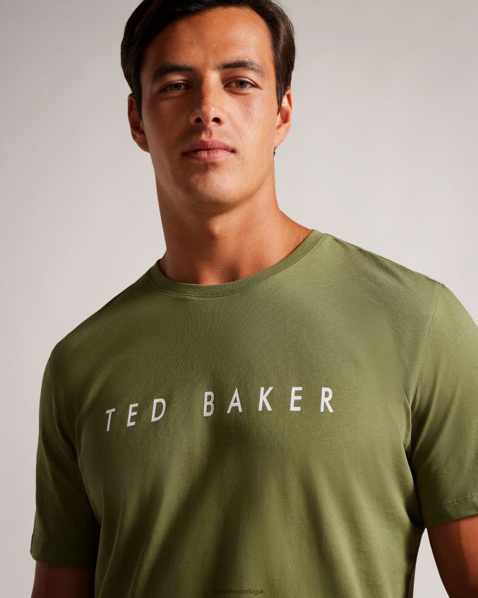 roupas Ted Baker camiseta da marca broni ss cáqui homens 8X6HDF1631