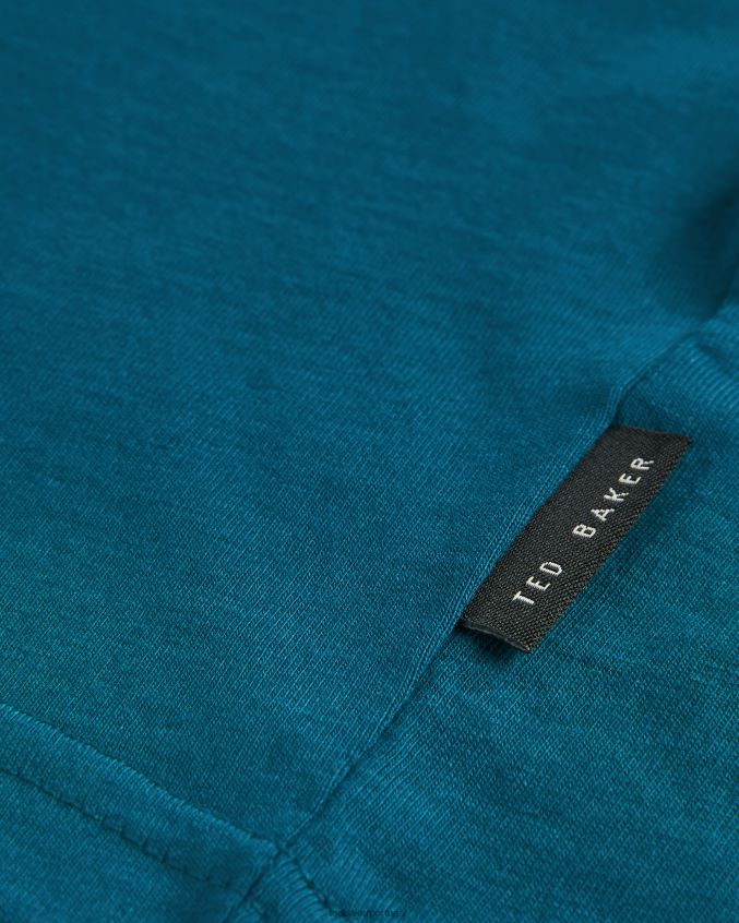 roupas Ted Baker camiseta manga curta helpa verde-azulado homens 8X6HDF1660