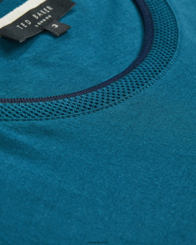roupas Ted Baker camiseta manga curta helpa verde-azulado homens 8X6HDF1660