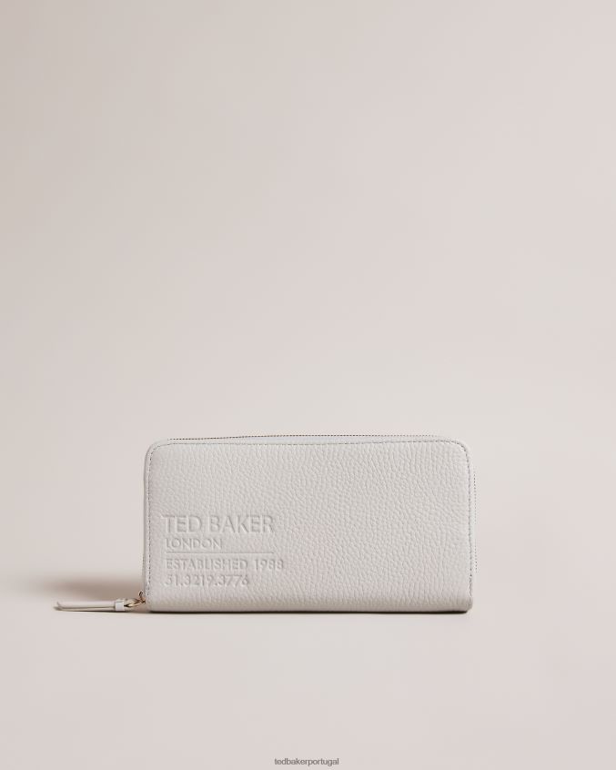 acessórios Ted Baker bolsa de couro daliea com zíper grande cinza claro mulheres 8X6HDF1100