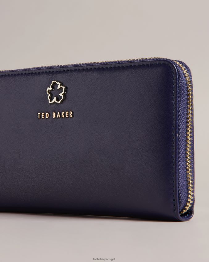 acessórios Ted Baker bolsa grande com zíper e ilhó flor jorjana azul escuro mulheres 8X6HDF1164