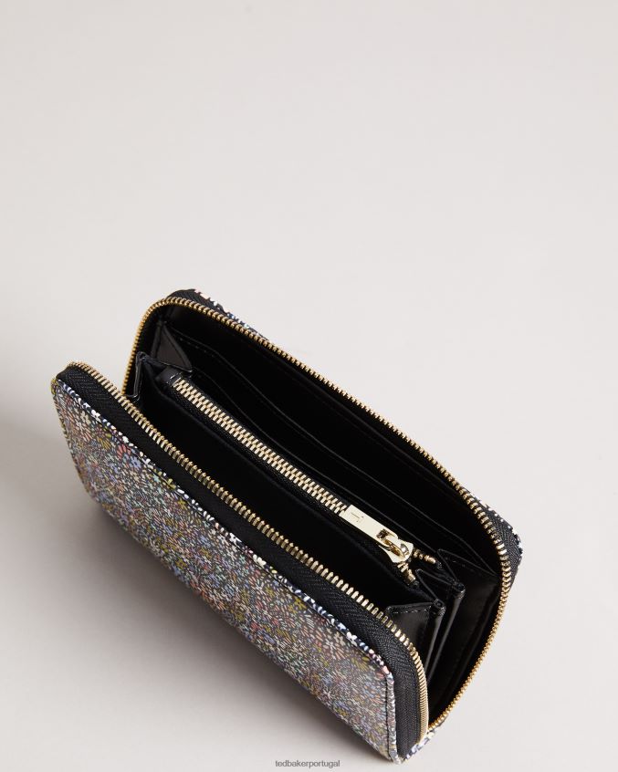 acessórios Ted Baker bolsa retra retro Flood micro floral midi com zíper preto mulheres 8X6HDF1186