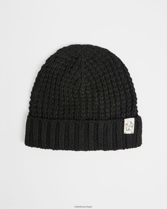 acessórios Ted Baker gorro beka com textura waffle preto mulheres 8X6HDF1196