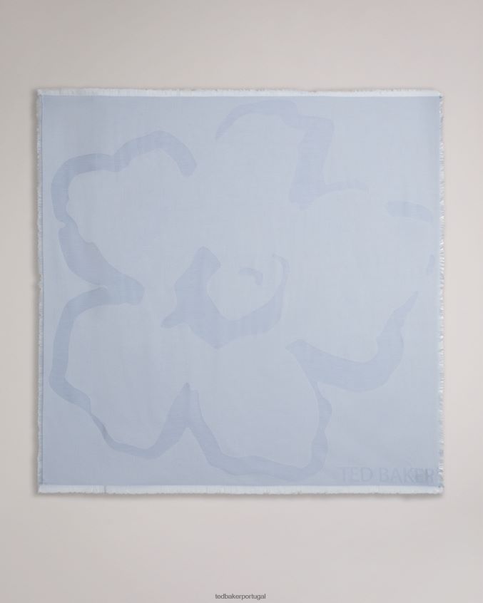 acessórios Ted Baker kemila lenço quadrado grande de magnólia azul claro mulheres 8X6HDF1122