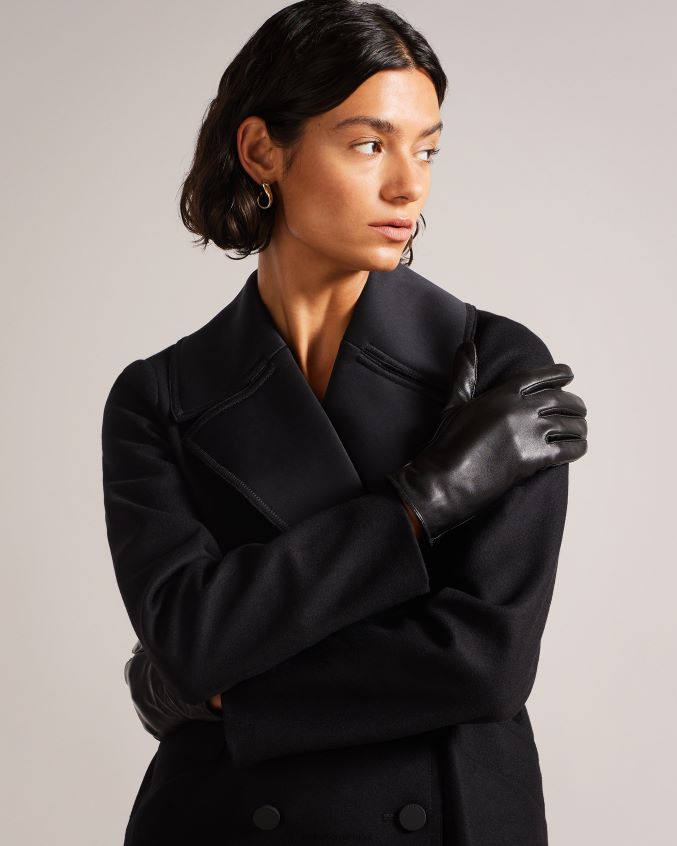 acessórios Ted Baker luvas de magnólia de couro arleo preto mulheres 8X6HDF1139