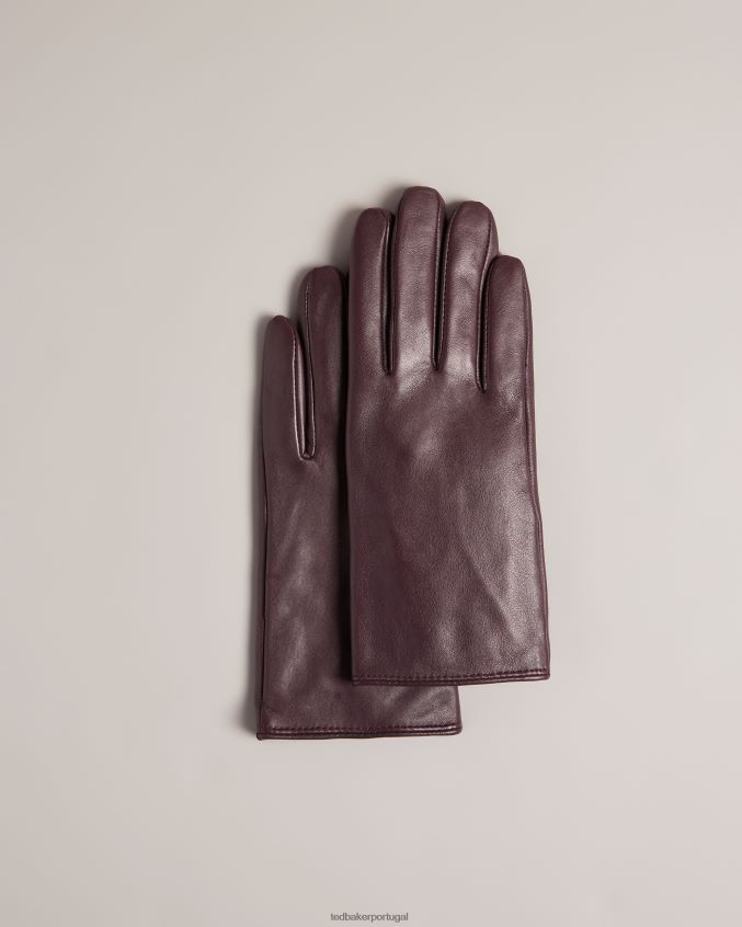 acessórios Ted Baker luvas de magnólia de couro arleo roxo profundo mulheres 8X6HDF1159