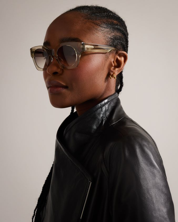 acessórios Ted Baker óculos de sol com armação grossa Graceln marfim mulheres 8X6HDF1149